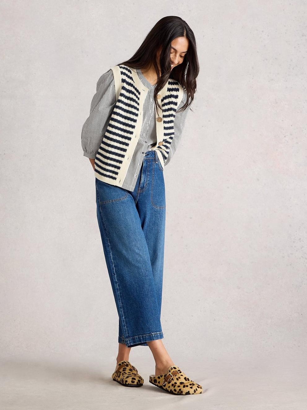 SIENNA STRIPE BUTTON TANK