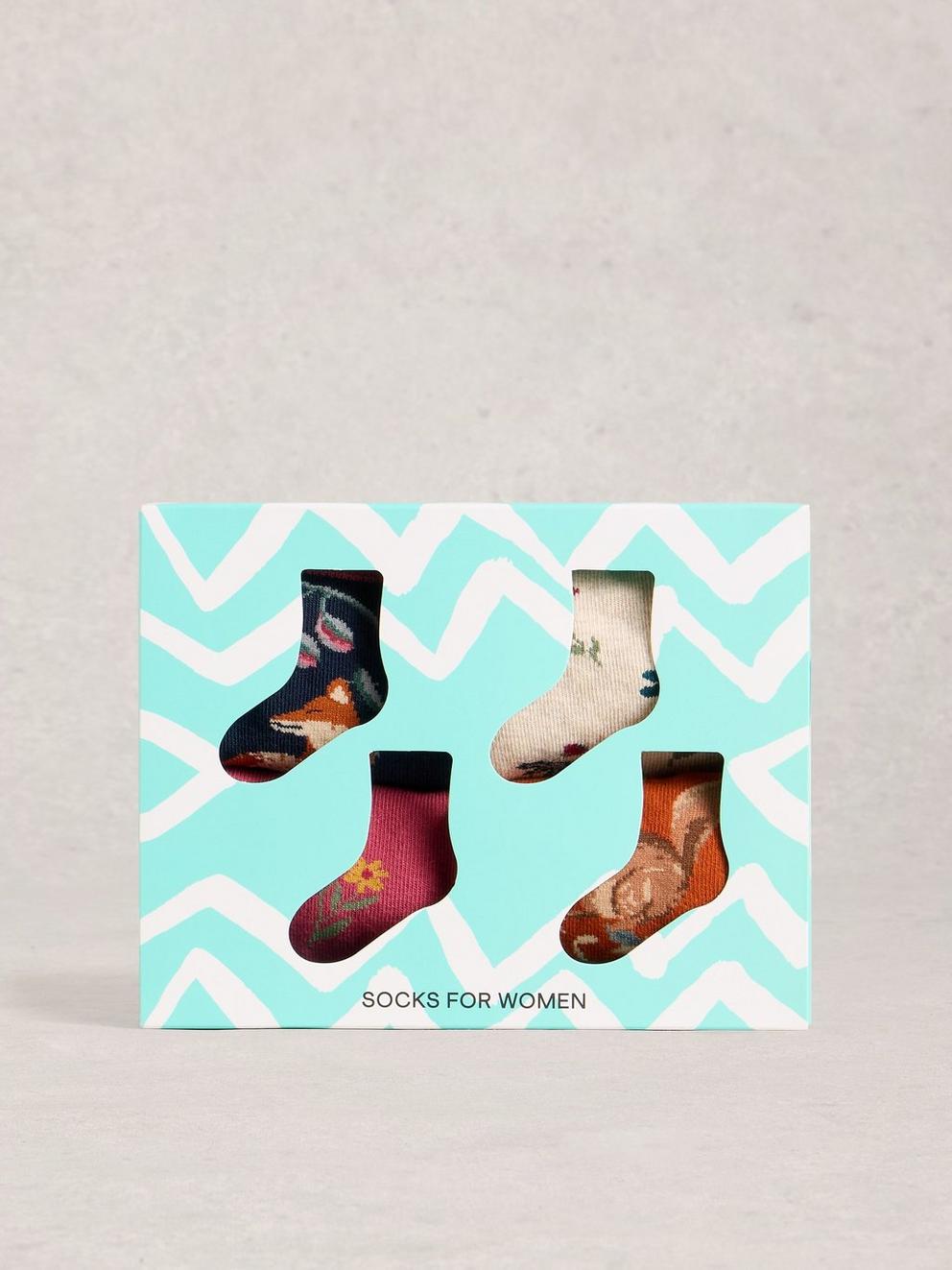 4 Pack Woodland Ankle Socks
