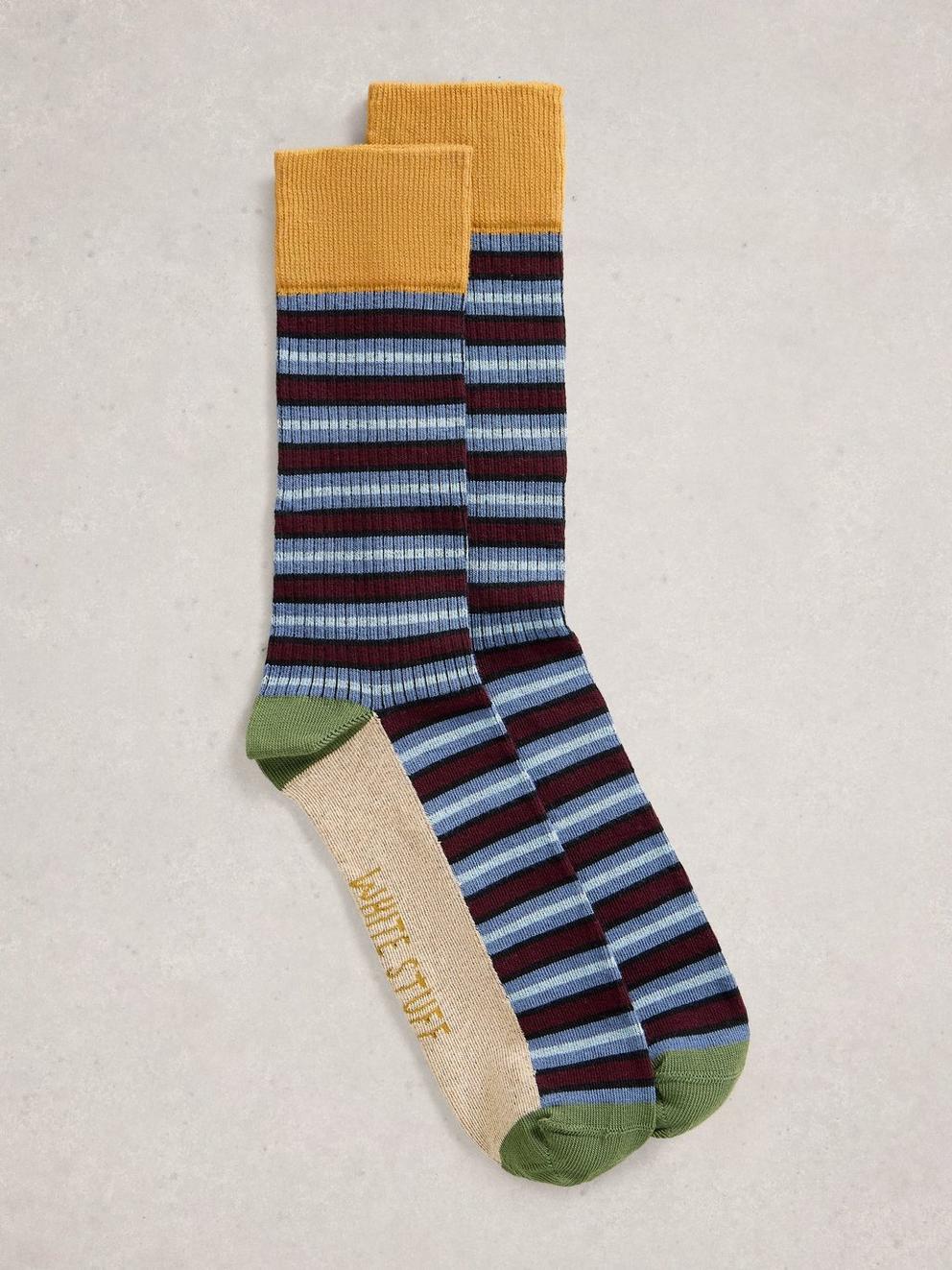 Rib Stripe Ankle Sock