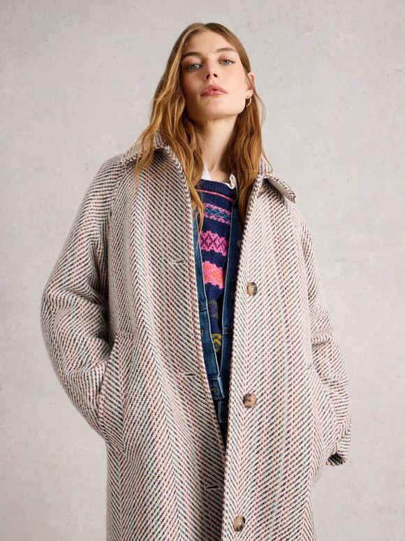 Kelsey Texture Wool Blend Coat