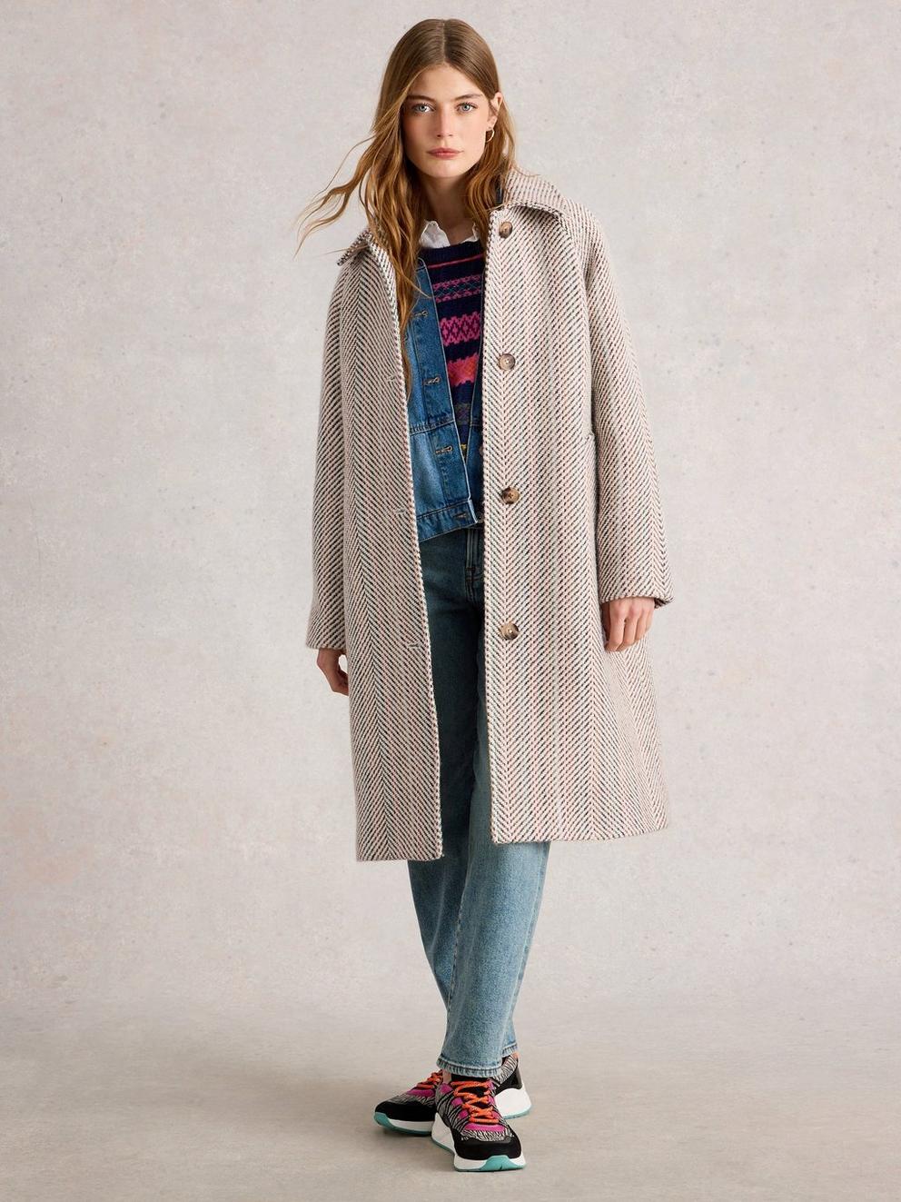 Kelsey Texture Wool Blend Coat
