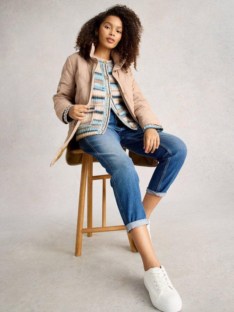 Karla Tweed Wool Blend Coat in GREY MULTI | White Stuff