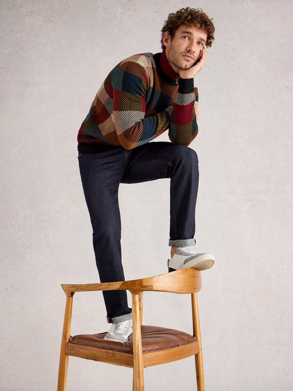 Checkerboard Crew Neck