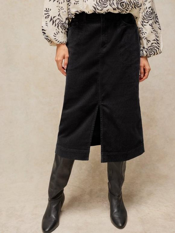 Tia Cord Midi Skirt