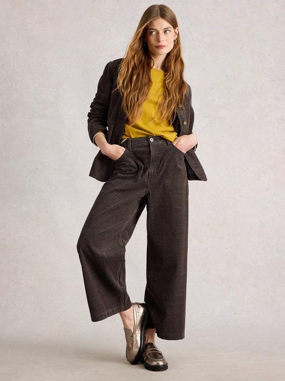 Tia Crop Cord Wide Leg