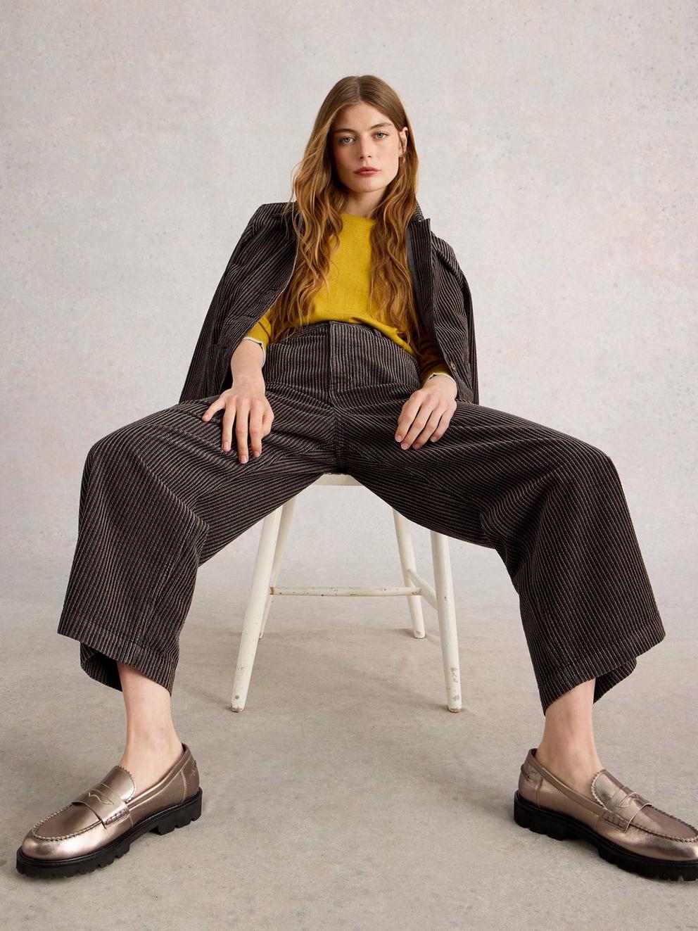 Tia Crop Cord Wide Leg