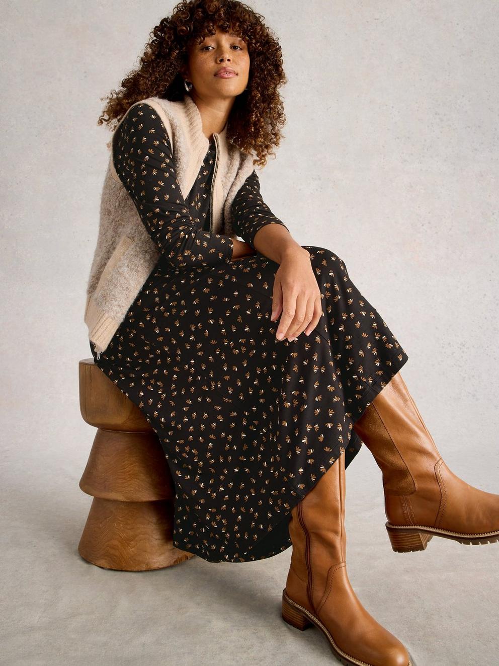 Madeline Jersey Crew Neck Dress