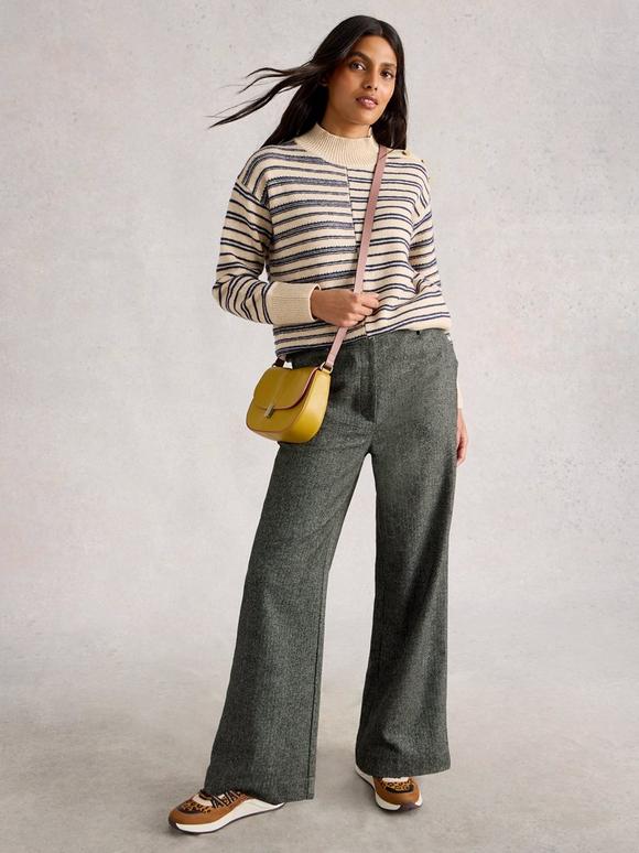 Belle Wide Leg Tweedy Trousers