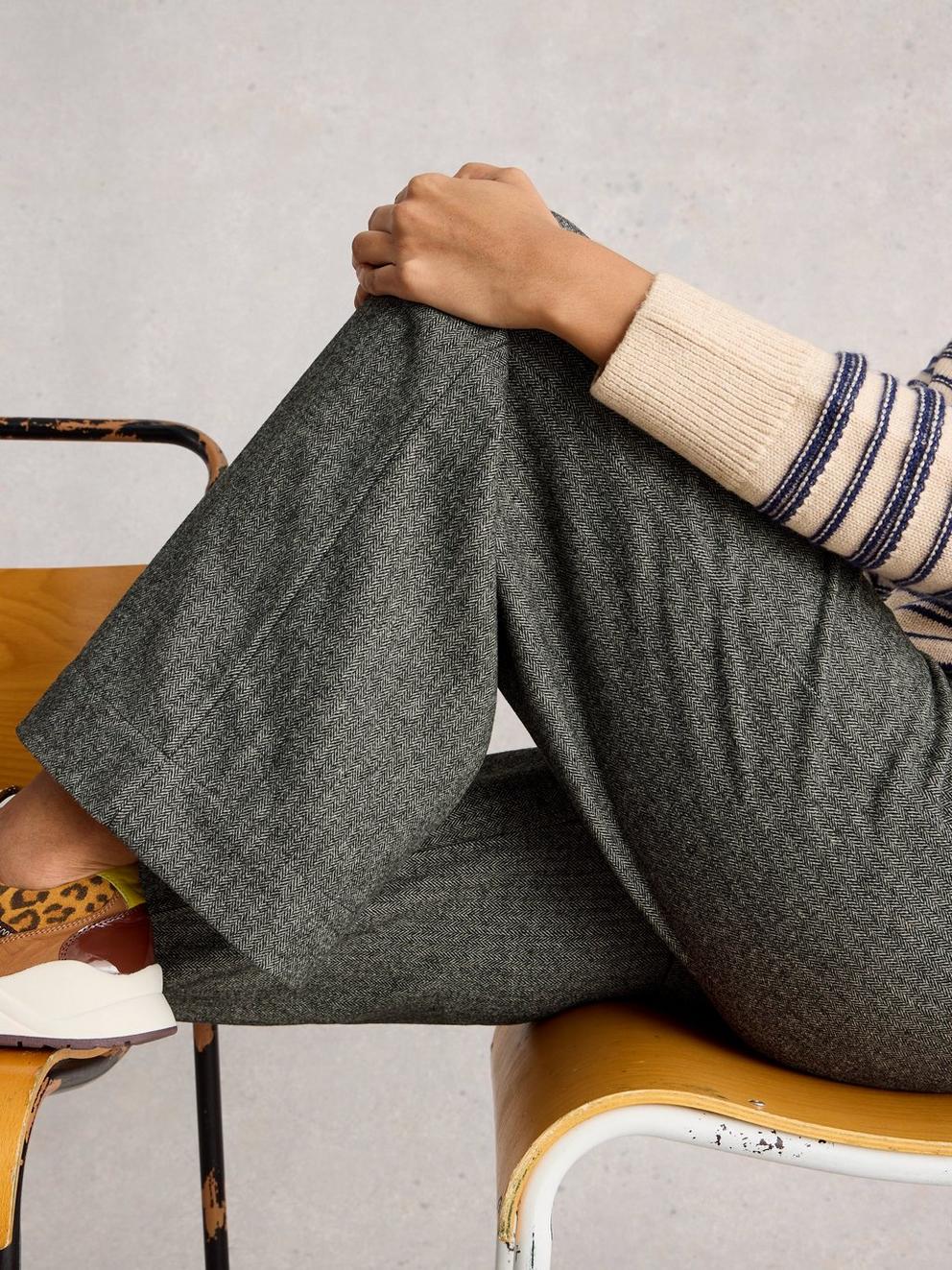 Belle Wide Leg Tweedy Trousers