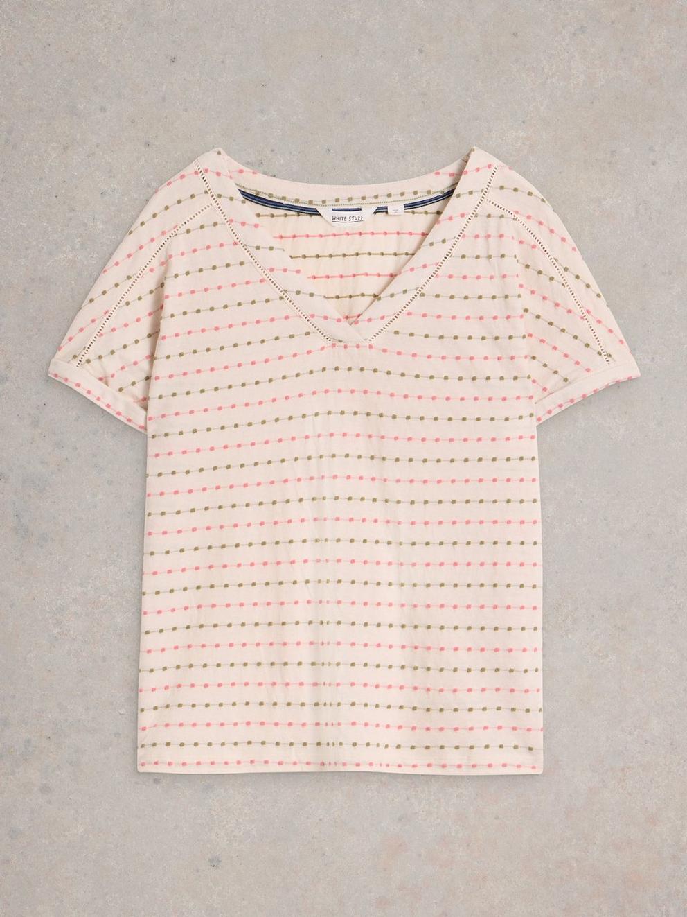 EMBROIDERED STRIPE TEE