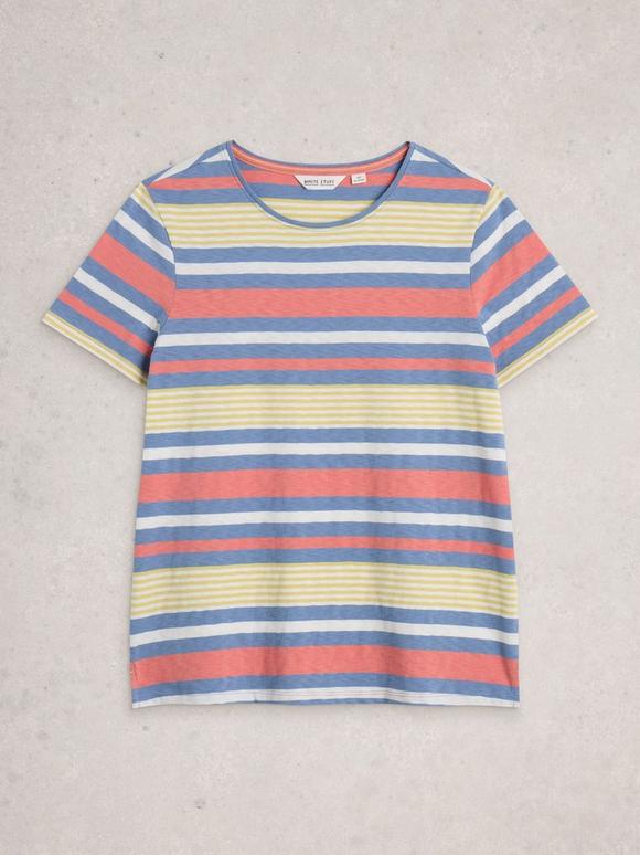 ABBIE STRIPED CREW NECK TEE