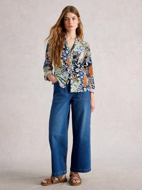 ANNIE JERSEY COLLARED MID LENGTH SHIRT