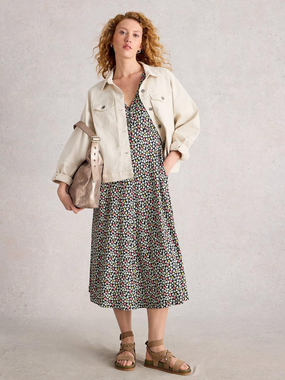 Megan Short Sleeve Jersey Midi Dress