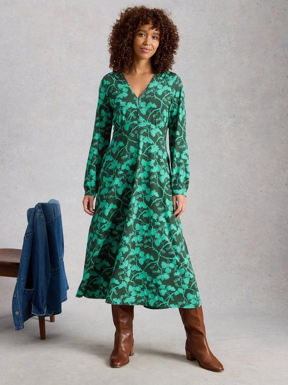 Megan Long Sleeve Jersey Midi Dress