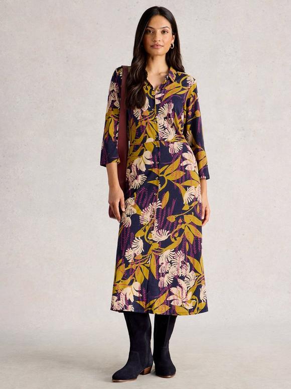 Rua Jersey Collared Shirt Dress