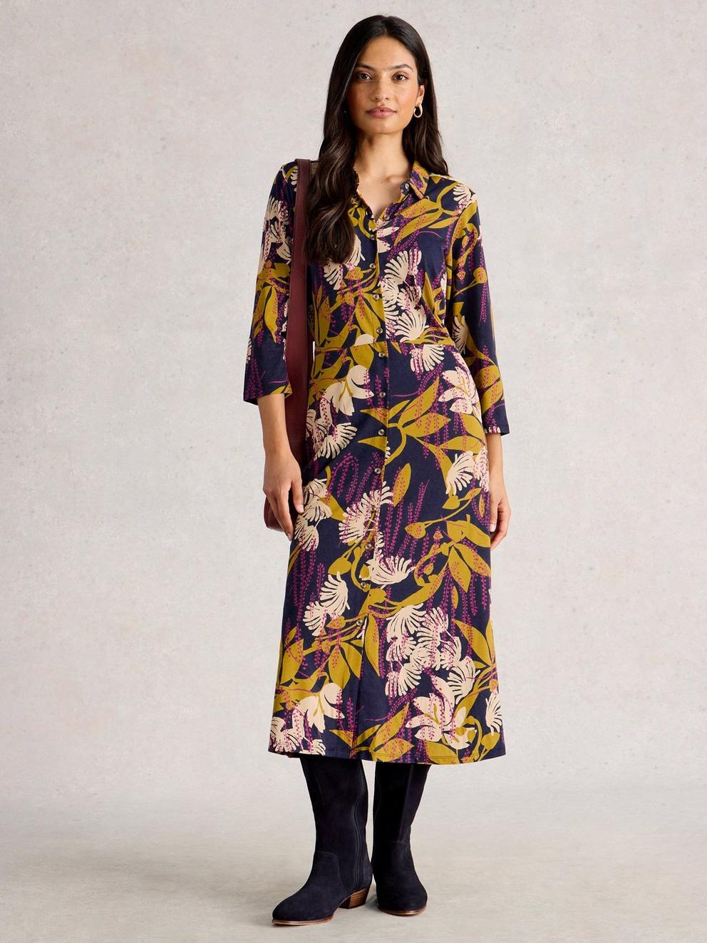 Rua Jersey Collared Shirt Dress