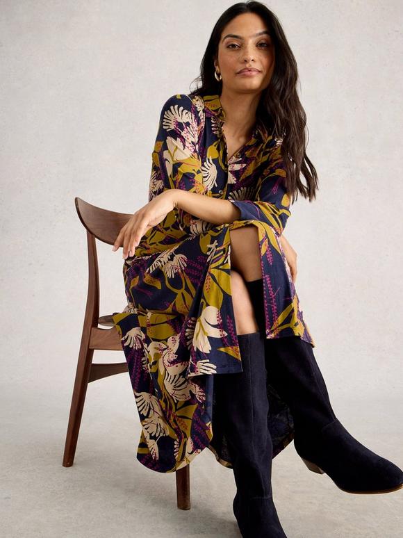 Rua Jersey Collared Shirt Dress