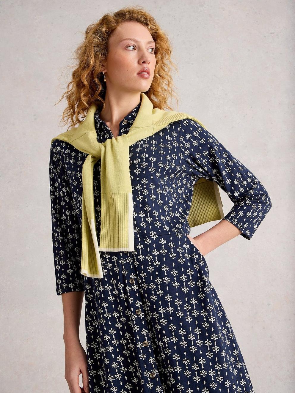 Rua Jersey Collared Shirt Dress