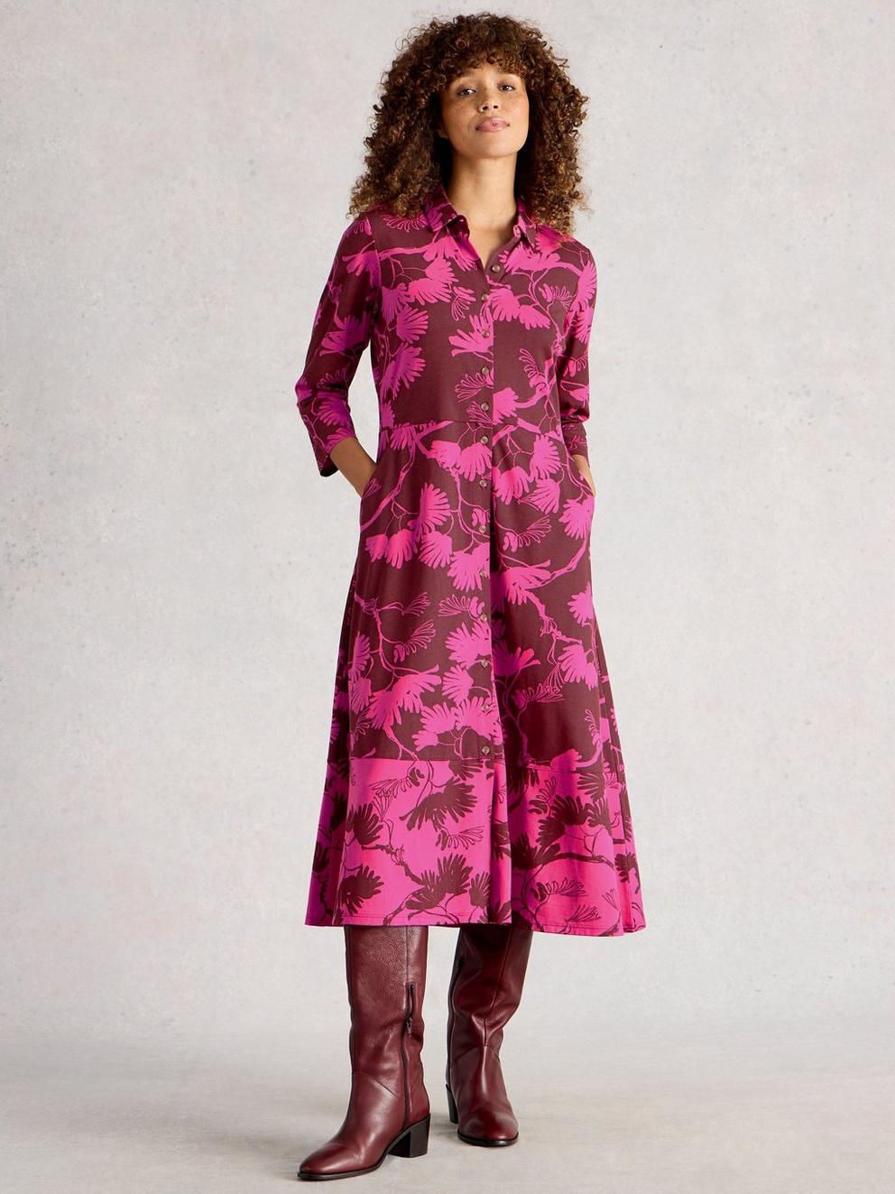 Rua Jersey Collared Shirt Dress