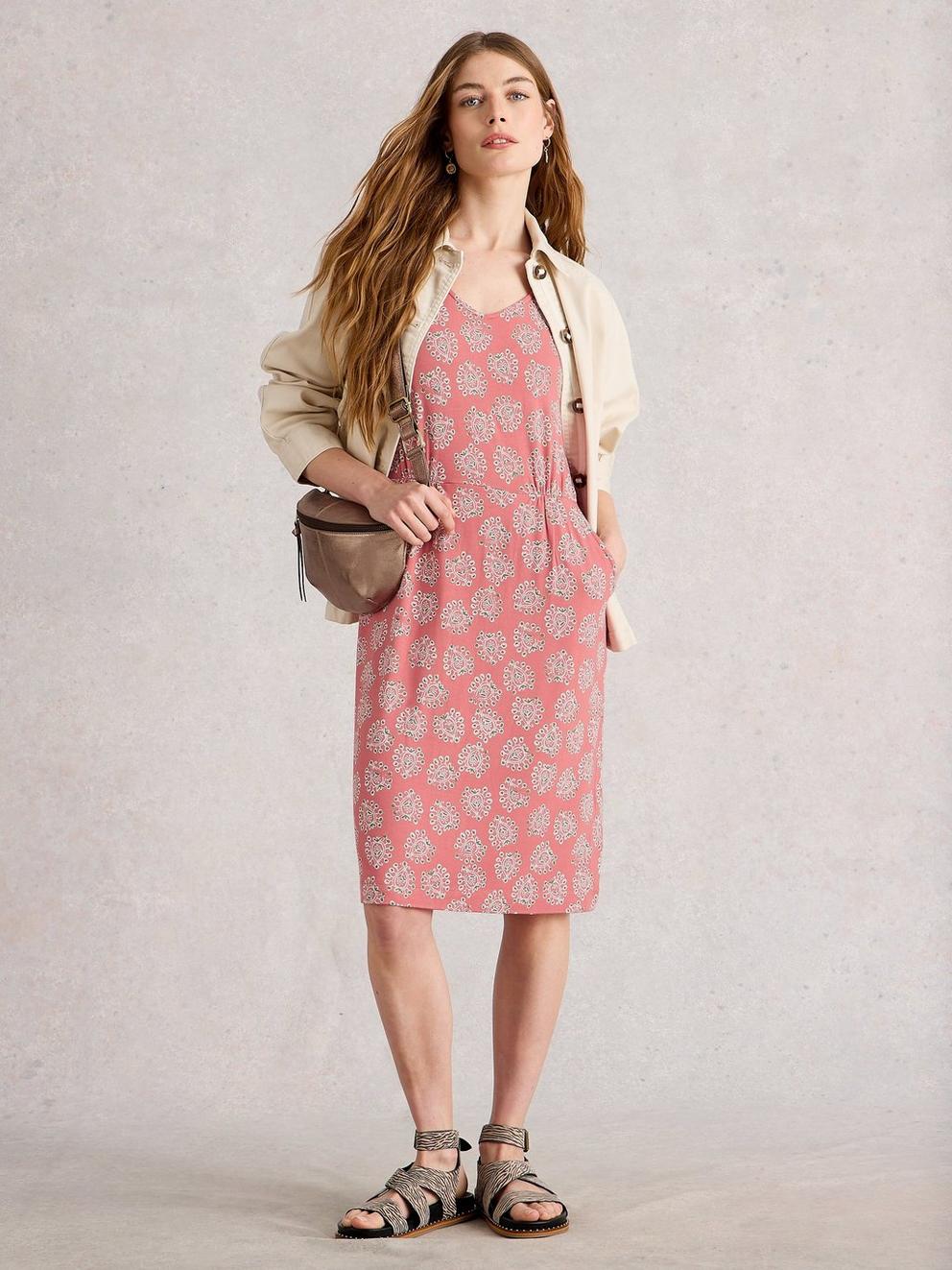 Tallie Jersey Short Sleeve V Neck Dress