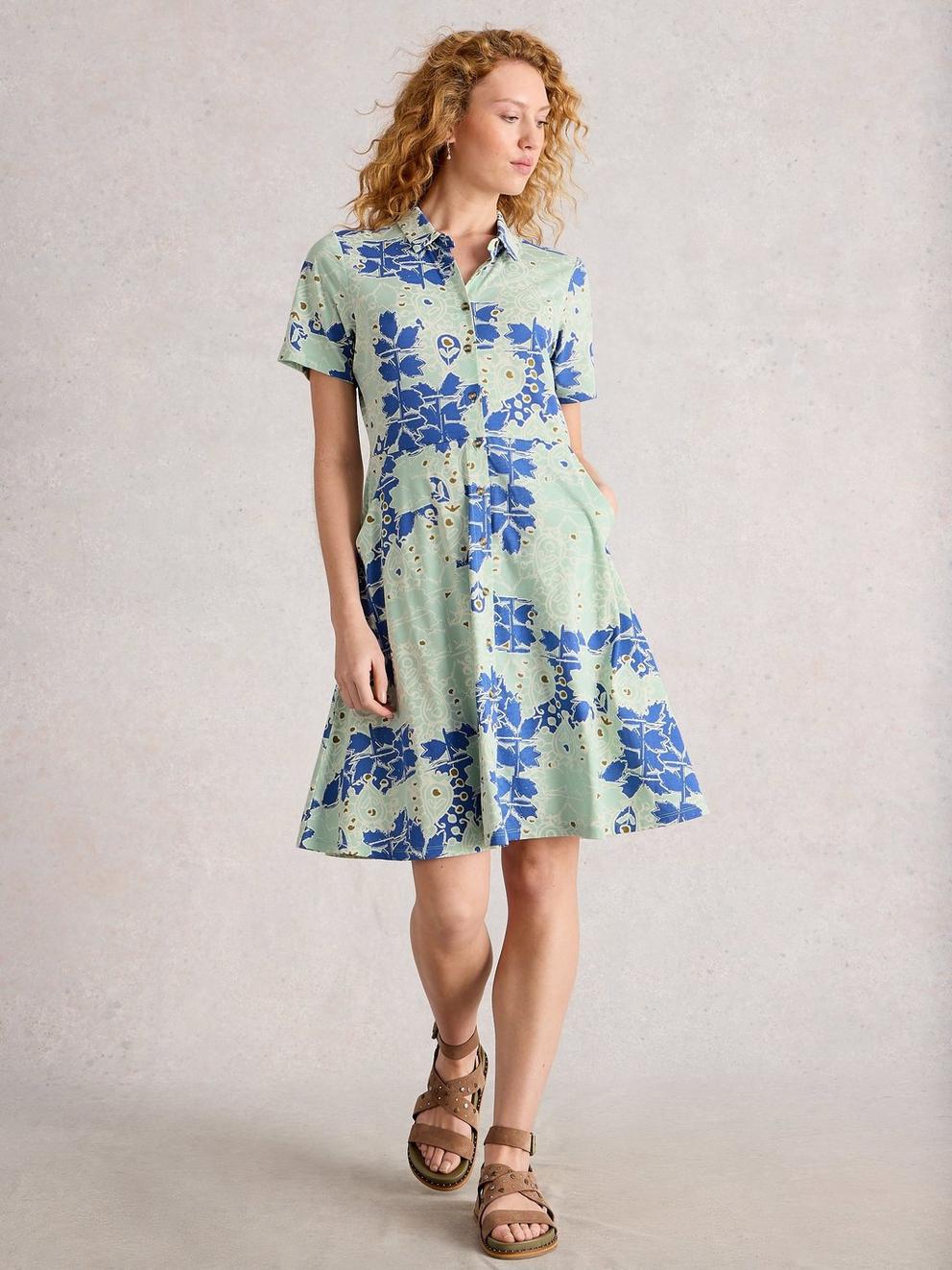 Ria Jersey Collared Shirt Short Sleeve Dress