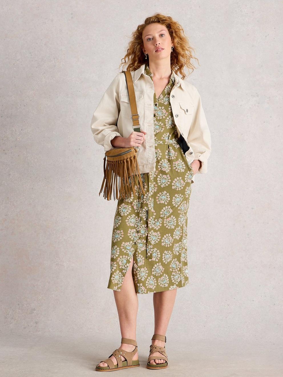 Annie Jersey Collared Shirt Dress