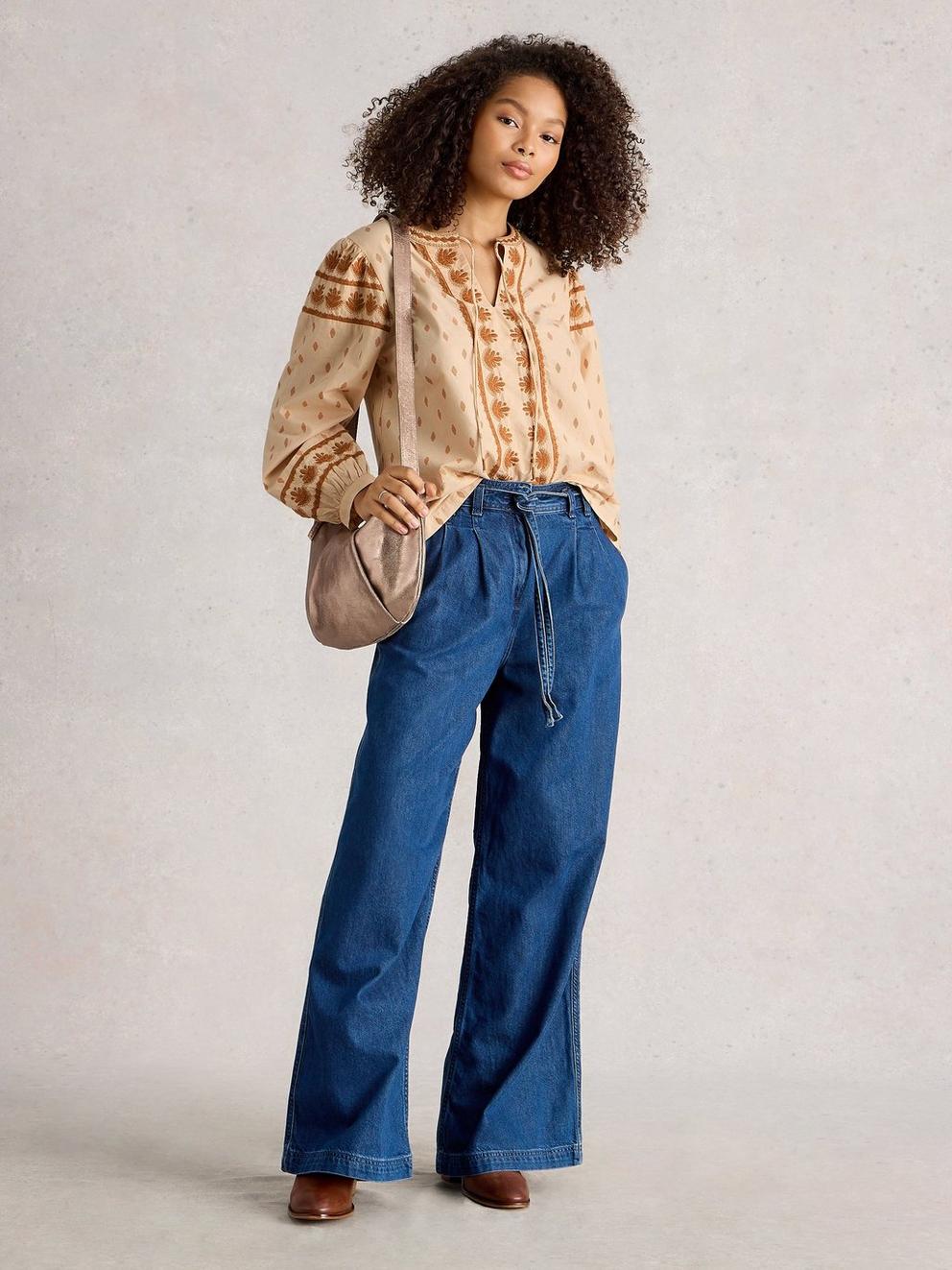 Lila Embroidered Top