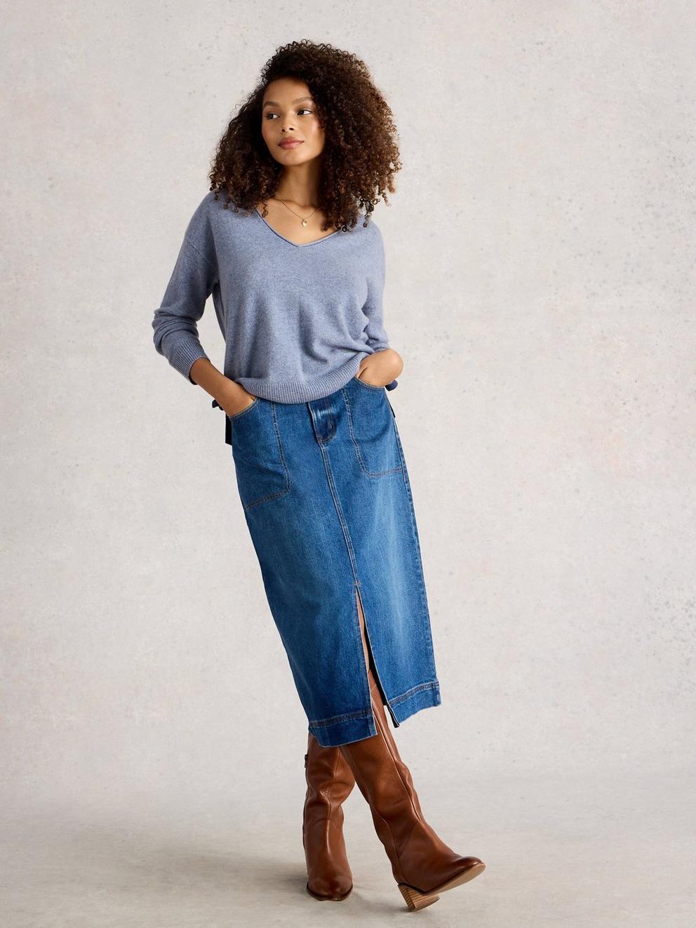 V NECK CASHMERE JUMPER