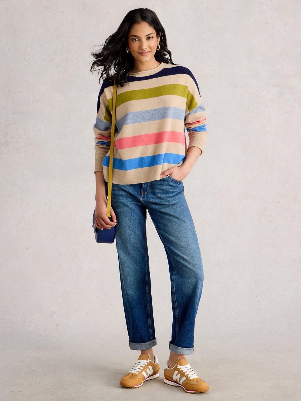 KITTY STRIPE CASHMERE JUMPER