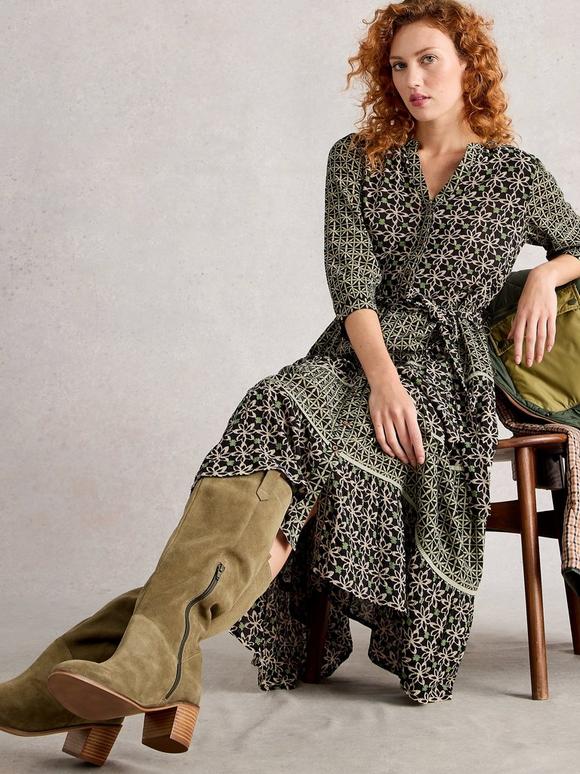 Mabel Mixed Printed Midi Dress