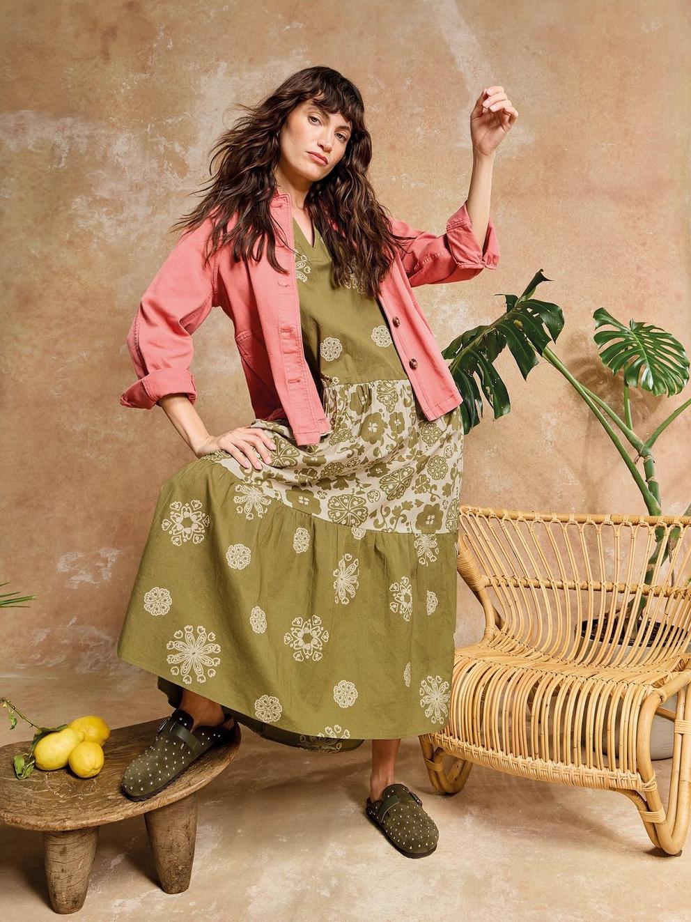 Eva Mixed Print Dress