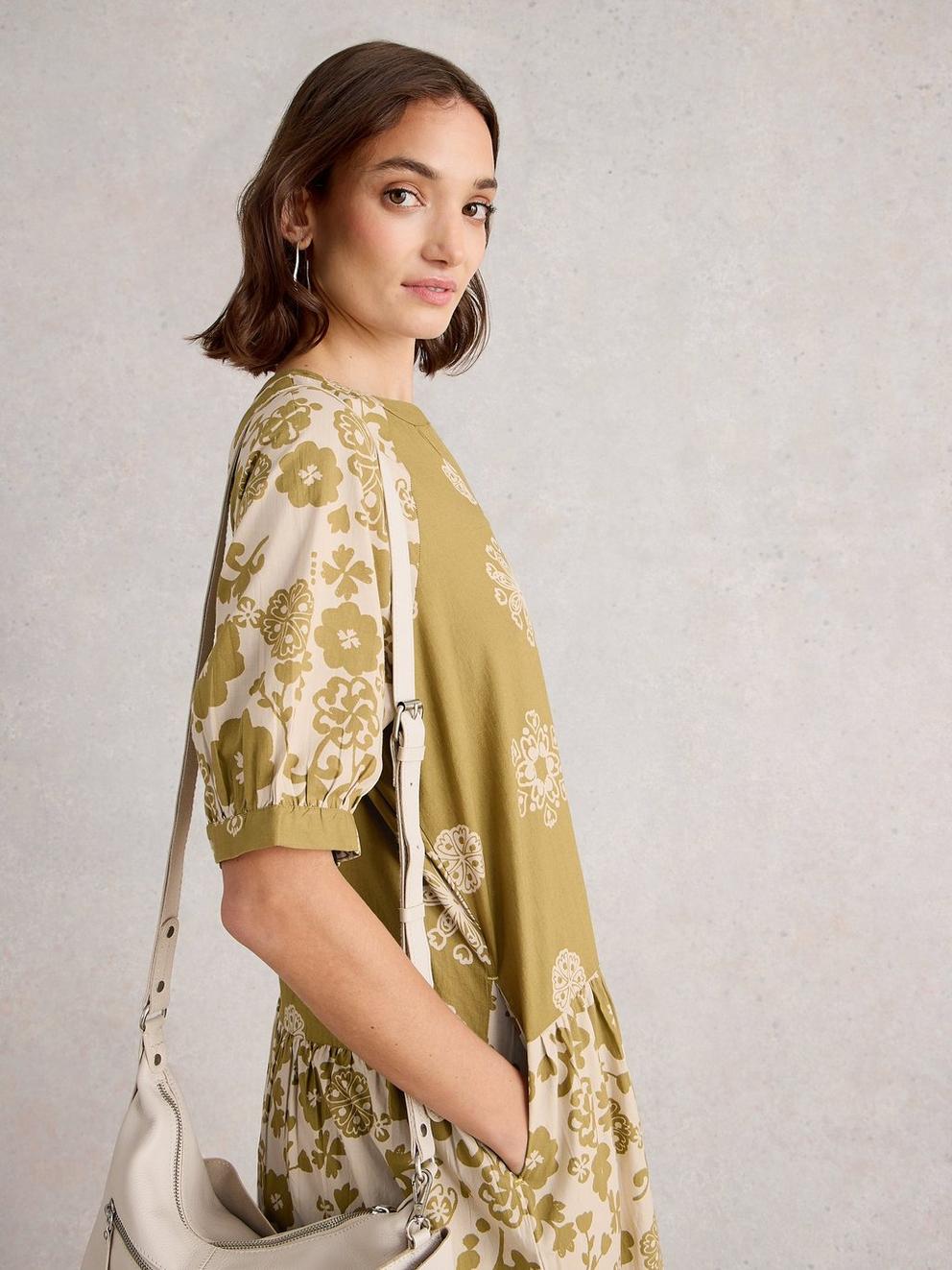 Eva Mixed Print Dress