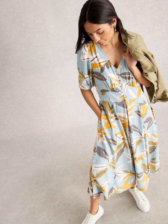 Hazel Bias Cut V Neck Dress