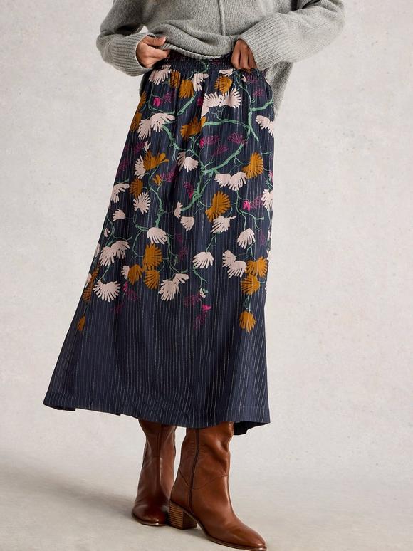 Yuki Metallic Midi Skirt