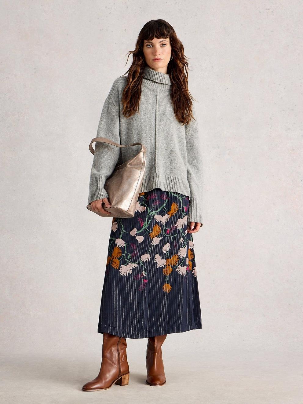 Yuki Metallic Midi Skirt