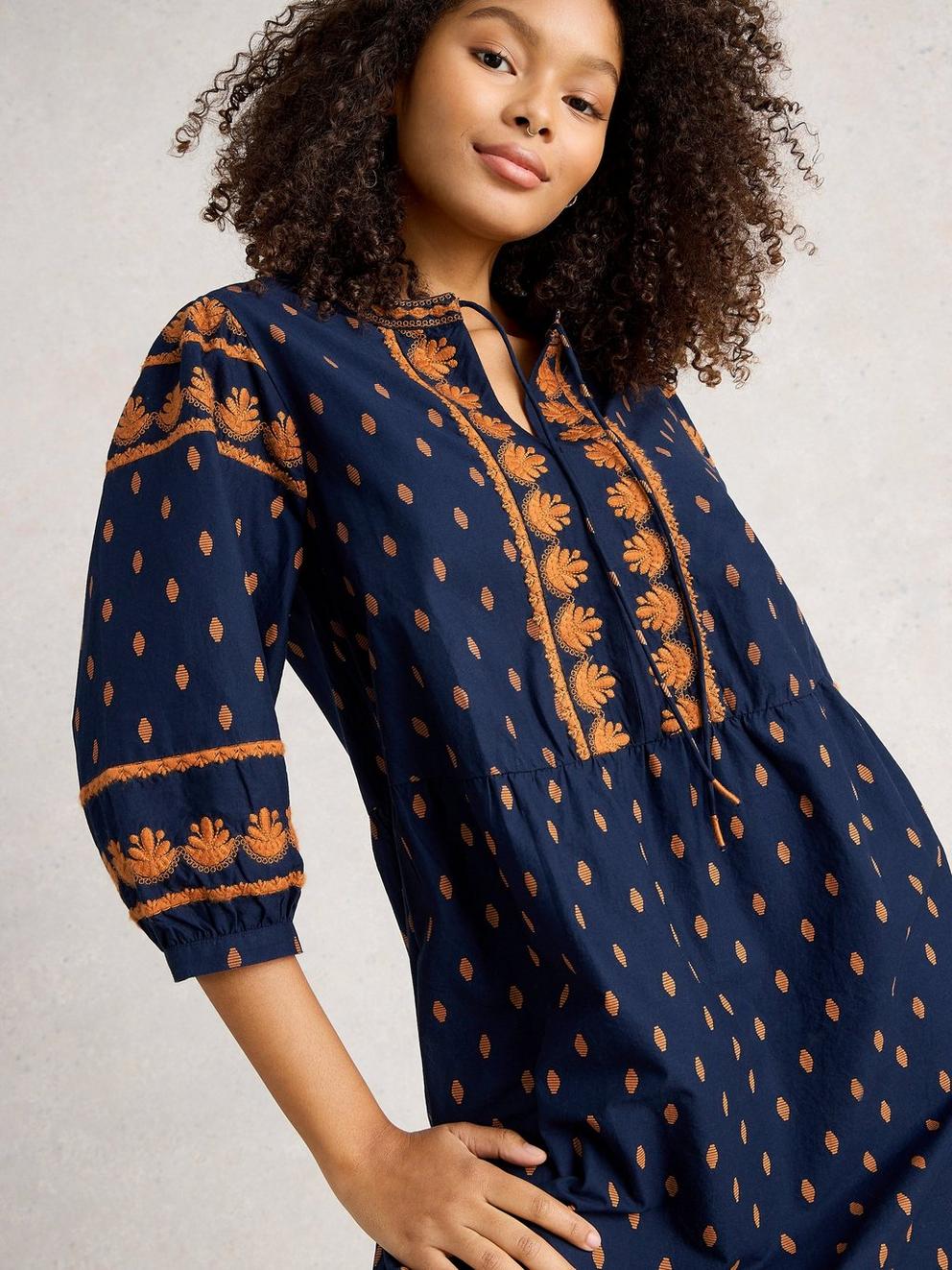 Lila Embroidered Dress