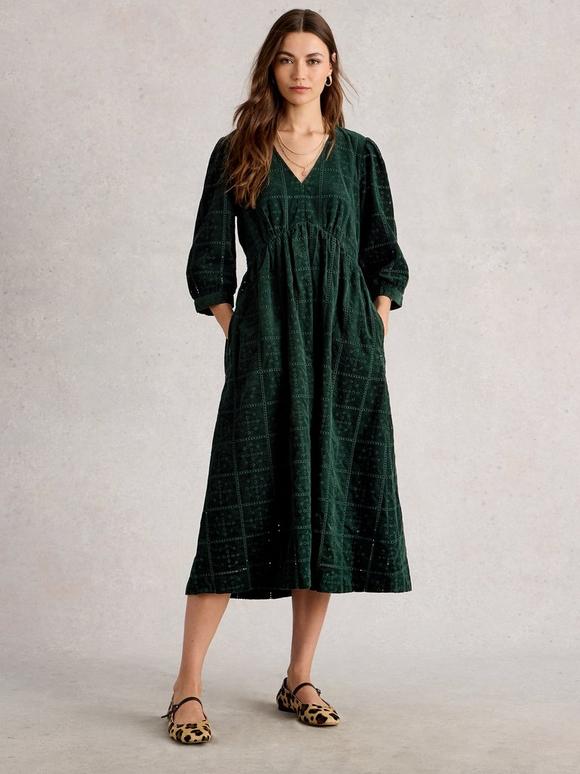 Lucy Embroidered Cord Dress