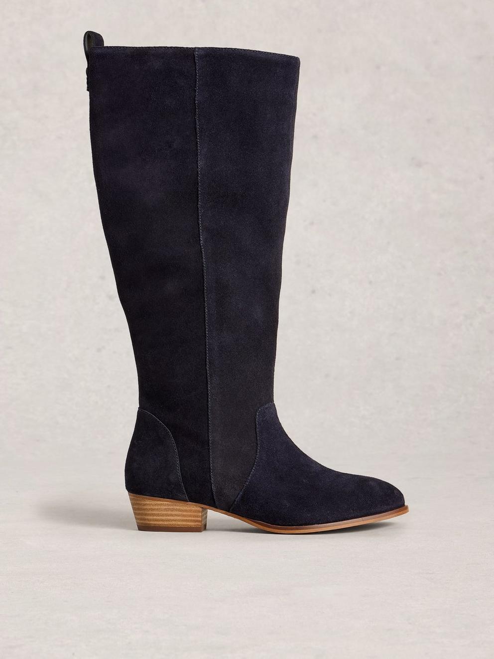 Wide Fit Knee High Suede Boot