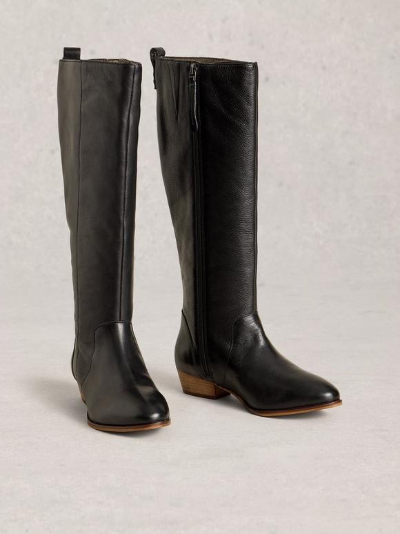 Wide Fit Knee Leather Boot
