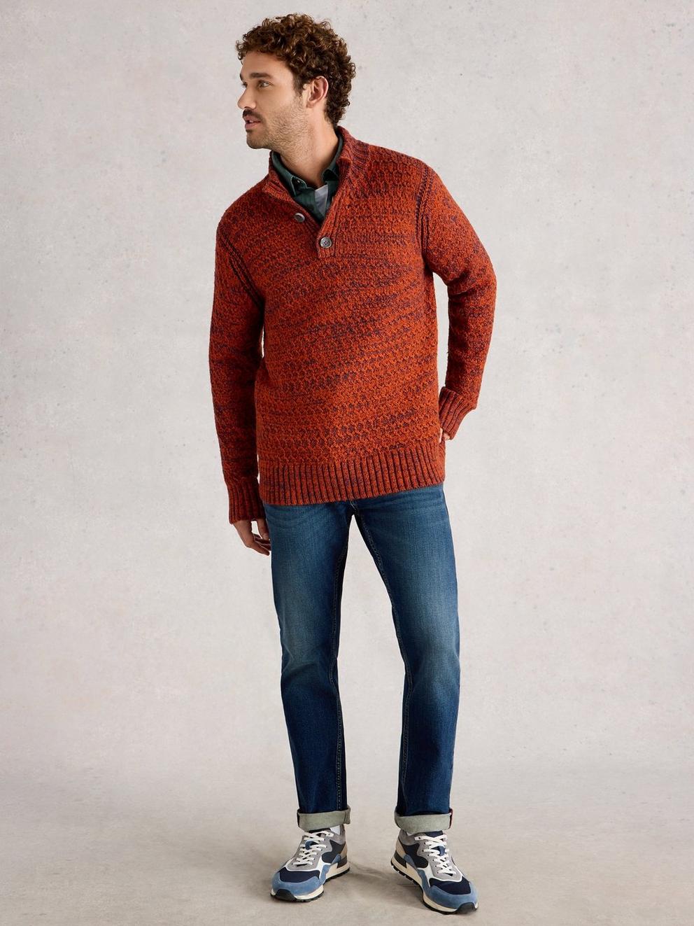 Albany Twisted Button Neck