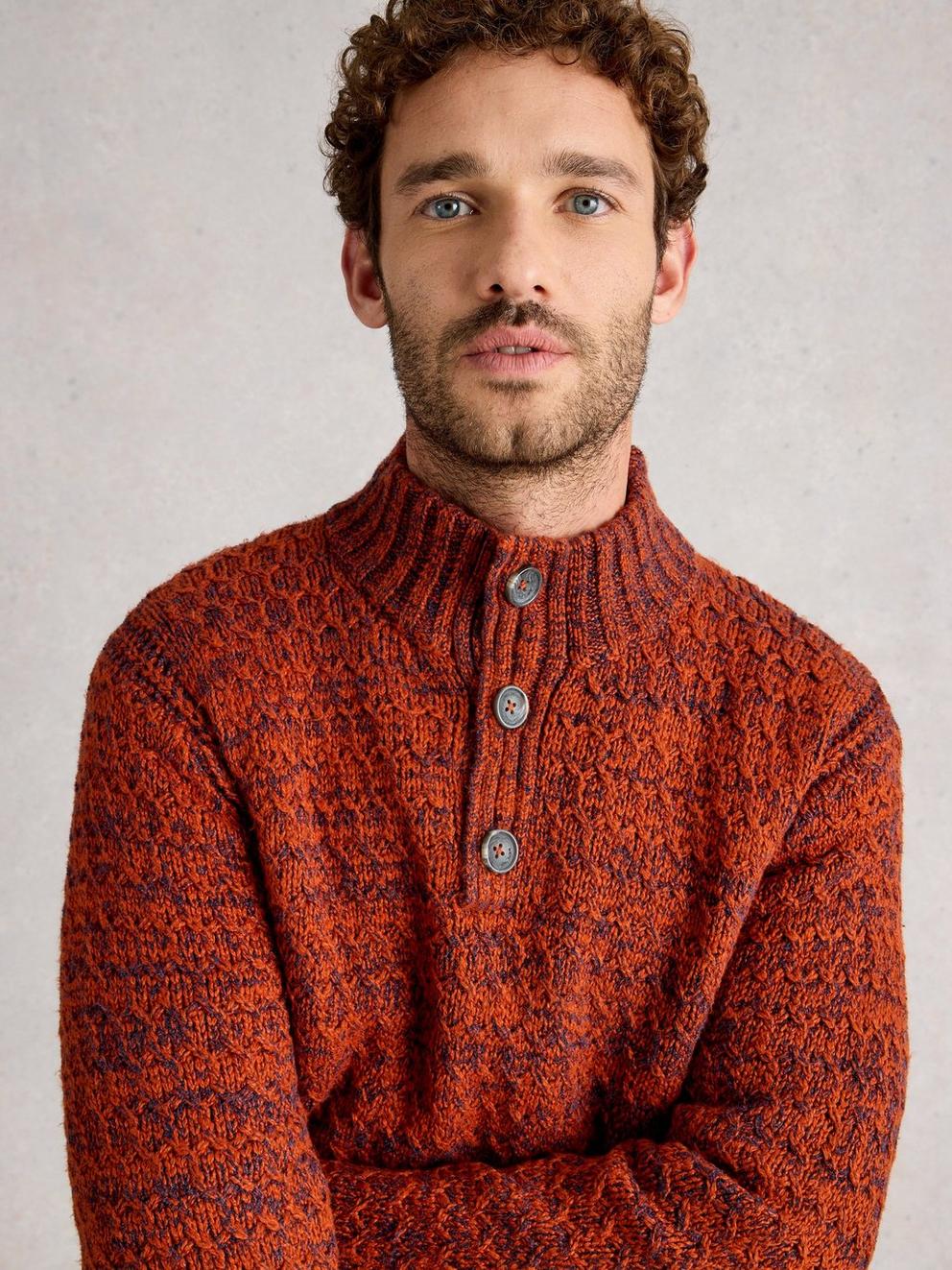 Albany Twisted Button Neck