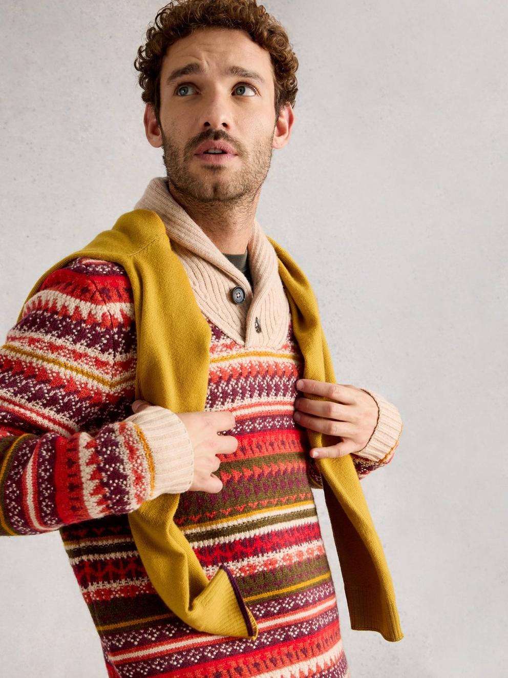 Tenby Fairisle Shawl Neck