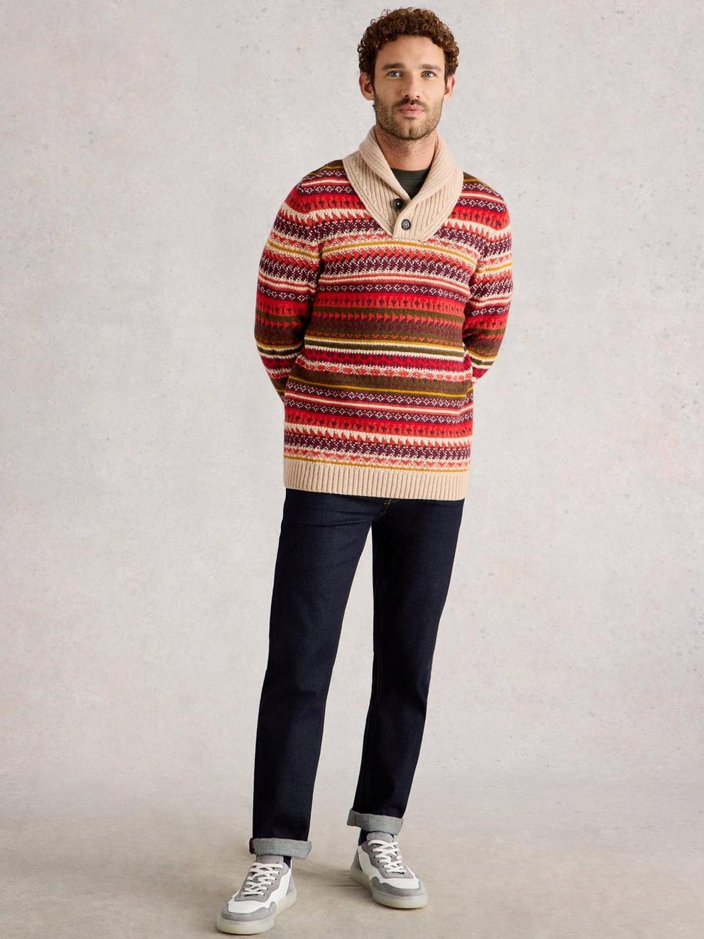 Tenby Fairisle Shawl Neck