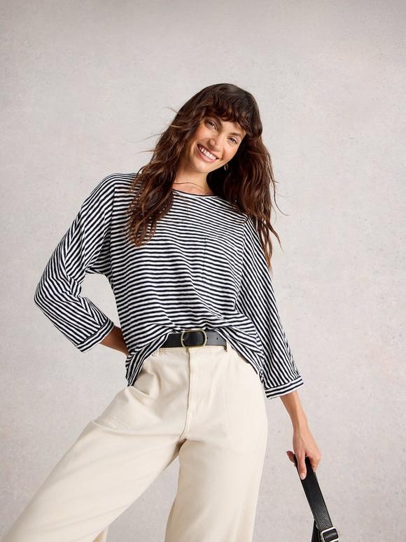 DEMI DOLMAN STRIPE TOP