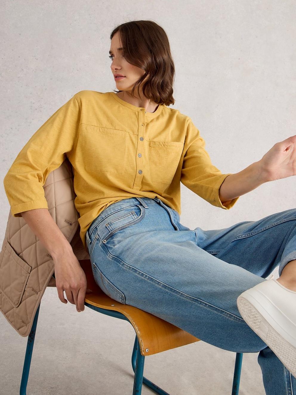 BETH HALF BUTTON SHIRT