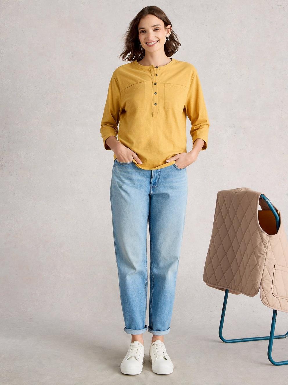 BETH HALF BUTTON SHIRT