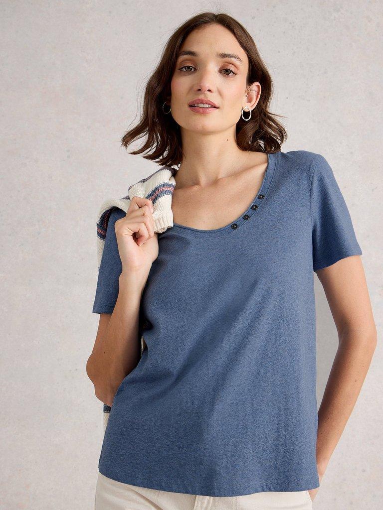 Carla Stripe Linen Blend Top in NATURAL MULTI | White Stuff