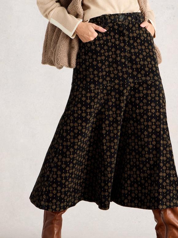 Quinn Cord Midi Skirt