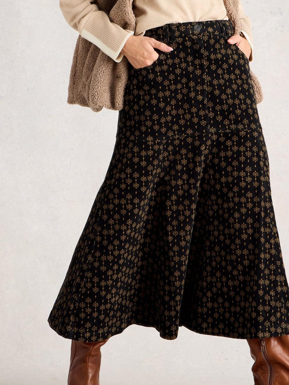 Quinn Cord Midi Skirt