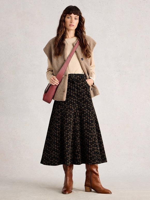 Quinn Cord Midi Skirt
